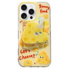 For iPhone 15 Pro Double-sided IMD Cheese Printed TPU Phone Case with Holder(Yellow) - 1