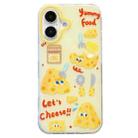 For iPhone 16 Double-sided IMD Cheese Printed TPU Phone Case(Yellow) - 1