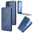 For Oukitel C57S Magnetic Vertical Flip Leather Phone Case(Blue) - 1