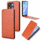 For Oukitel C57S Magnetic Vertical Flip Leather Phone Case(Brown) - 1