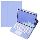 For OPPO Pad 3 / Pad 2 Candy Color Bluetooth Keyboard Leather Case, Round Key(Light Purple) - 1