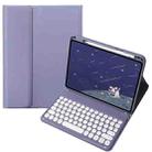 For OPPO Pad 3 / Pad 2 Candy Color Bluetooth Keyboard Leather Case, Round Key with Touchpad(Lavender Grey) - 1