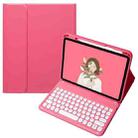 For OPPO Pad 3 / Pad 2 Candy Color Bluetooth Keyboard Leather Case, Round Key with Touchpad(Red) - 1