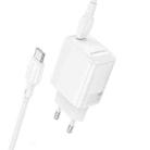 Borofone BN26 Fuente PD20W Type-C Port Charger with Type-C to Type-C Cable, EU Plug(White) - 2