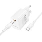 Borofone BN26 Fuente PD20W Type-C Port Charger with Type-C to Type-C Cable, EU Plug(White) - 3