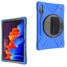 For Samsung Galaxy Tab S8+ / Tab S8 Plus /  Tab S7 FE / Tab S7+ Shockproof Colorful Silicone + PC Protective Case with Holder & Shoulder Strap & Hand Strap(Blue) - 1