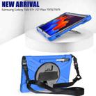 For Samsung Galaxy Tab S8+ / Tab S8 Plus /  Tab S7 FE / Tab S7+ Shockproof Colorful Silicone + PC Protective Case with Holder & Shoulder Strap & Hand Strap(Blue) - 3