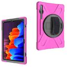 For Samsung Galaxy Tab S8+ / Tab S8 Plus /  Tab S7 FE / Tab S7+ Shockproof Colorful Silicone + PC Protective Case with Holder & Shoulder Strap & Hand Strap(Rose Red) - 1