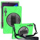 For Samsung Galaxy Tab S8+ / Tab S8 Plus /  Tab S7 FE / Tab S7+ Shockproof Colorful Silicone + PC Protective Case with Holder & Shoulder Strap & Hand Strap(Green) - 1