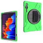 For Samsung Galaxy Tab S8+ / Tab S8 Plus /  Tab S7 FE / Tab S7+ Shockproof Colorful Silicone + PC Protective Case with Holder & Shoulder Strap & Hand Strap(Green) - 1