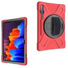 For Samsung Galaxy Tab S8+ / Tab S8 Plus /  Tab S7 FE / Tab S7+ Shockproof Colorful Silicone + PC Protective Case with Holder & Shoulder Strap & Hand Strap(Red) - 1