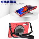 For Samsung Galaxy Tab S8+ / Tab S8 Plus /  Tab S7 FE / Tab S7+ Shockproof Colorful Silicone + PC Protective Case with Holder & Shoulder Strap & Hand Strap(Red) - 3