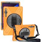 For Samsung Galaxy Tab S8+ / Tab S8 Plus /  Tab S7 FE / Tab S7+ Shockproof Colorful Silicone + PC Protective Case with Holder & Shoulder Strap & Hand Strap(Orange) - 1