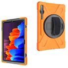 For Samsung Galaxy Tab S8+ / Tab S8 Plus /  Tab S7 FE / Tab S7+ Shockproof Colorful Silicone + PC Protective Case with Holder & Shoulder Strap & Hand Strap(Orange) - 1