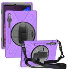 For Samsung Galaxy Tab S8+ / Tab S8 Plus /  Tab S7 FE / Tab S7+ Shockproof Colorful Silicone + PC Protective Case with Holder & Shoulder Strap & Hand Strap(Purple) - 1