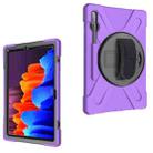 For Samsung Galaxy Tab S8+ / Tab S8 Plus /  Tab S7 FE / Tab S7+ Shockproof Colorful Silicone + PC Protective Case with Holder & Shoulder Strap & Hand Strap(Purple) - 1