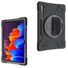 For Samsung Galaxy Tab S8+ / Tab S8 Plus /  Tab S7 FE / Tab S7+ Shockproof Colorful Silicone + PC Protective Case with Holder & Shoulder Strap & Hand Strap(Black) - 1