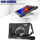 For Samsung Galaxy Tab S8+ / Tab S8 Plus /  Tab S7 FE / Tab S7+ Shockproof Colorful Silicone + PC Protective Case with Holder & Shoulder Strap & Hand Strap(Black) - 3