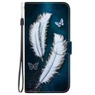 For iPhone 16 Pro Max Crystal Texture Colored Drawing Leather Phone Case(White Butterfly Feathers) - 2