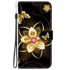 For iPhone 16 Pro Max Crystal Texture Colored Drawing Leather Phone Case(Gold Flower) - 2