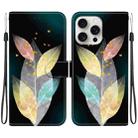 For iPhone 16 Pro Max Crystal Texture Colored Drawing Leather Phone Case(Colored Leaves) - 1