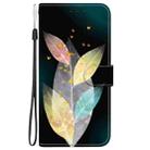 For iPhone 16 Pro Max Crystal Texture Colored Drawing Leather Phone Case(Colored Leaves) - 2