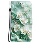 For iPhone 16 Pro Max Crystal Texture Colored Drawing Leather Phone Case(Jade Flowers) - 2