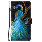 For iPhone 16 Plus Crystal Texture Colored Drawing Leather Phone Case(Peacock) - 2