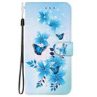 For iPhone 16 Crystal Texture Colored Drawing Leather Phone Case(Blue Butterflies) - 2