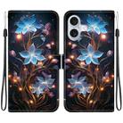 For iPhone 16 Crystal Texture Colored Drawing Leather Phone Case(Little Lantern Flower) - 1