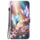 For iPhone 15 Pro Max Crystal Texture Colored Drawing Leather Phone Case(Butterfly Love Flower) - 2