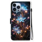 For iPhone 15 Pro Crystal Texture Colored Drawing Leather Phone Case(Little Lantern Flower) - 3