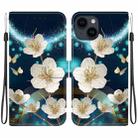 For iPhone 14 Plus Crystal Texture Colored Drawing Leather Phone Case(Magnolia) - 1