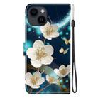 For iPhone 14 Plus Crystal Texture Colored Drawing Leather Phone Case(Magnolia) - 3