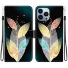 For iPhone 14 Pro Crystal Texture Colored Drawing Leather Phone Case(Colored Leaves) - 1