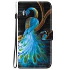 For iPhone 13 Pro Max Crystal Texture Colored Drawing Leather Phone Case(Peacock) - 2