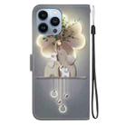 For iPhone 12 / 12 Pro Crystal Texture Colored Drawing Leather Phone Case(Elephants) - 3