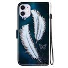 For iPhone 11 Crystal Texture Colored Drawing Leather Phone Case(White Butterfly Feathers) - 3