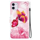 For iPhone 11 Crystal Texture Colored Drawing Leather Phone Case(Pink Butterflies) - 3