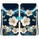 For iPhone XR Crystal Texture Colored Drawing Leather Phone Case(Magnolia) - 1