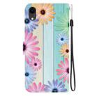 For iPhone XR Crystal Texture Colored Drawing Leather Phone Case(Sunflowers) - 3