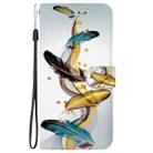 For iPhone SE 2024 Crystal Texture Colored Drawing Leather Phone Case(Gold Butterfly Feathers) - 2