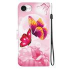 For iPhone SE 2024 Crystal Texture Colored Drawing Leather Phone Case(Pink Butterflies) - 3