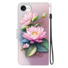 For iPhone SE 2024 Crystal Texture Colored Drawing Leather Phone Case(Lotus) - 3