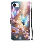 For iPhone SE 2024 Crystal Texture Colored Drawing Leather Phone Case(Butterfly Love Flower) - 3