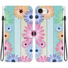 For iPhone 16e Crystal Texture Colored Drawing Leather Phone Case(Sunflowers) - 1