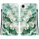 For iPhone SE 2024 Crystal Texture Colored Drawing Leather Phone Case(Jade Flowers) - 1