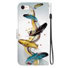 For iPhone 7 / 8 / SE 2022 Crystal Texture Colored Drawing Leather Phone Case(Gold Butterfly Feathers) - 3