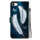 For iPhone 7 / 8 / SE 2022 Crystal Texture Colored Drawing Leather Phone Case(White Butterfly Feathers) - 3