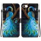 For iPhone 7 / 8 / SE 2022 Crystal Texture Colored Drawing Leather Phone Case(Peacock) - 1